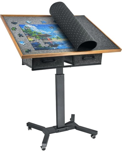 Jigsaw puzzle table wheels - puzzle, on