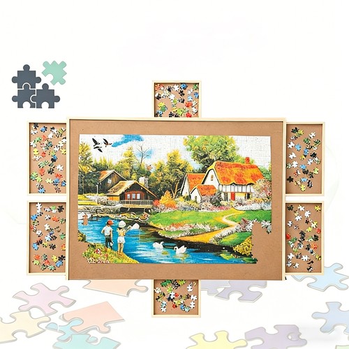 1000pcs wooden jigsaw - 1000pcs,